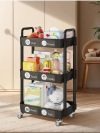 4-Tier Rolling Storage Cart with Lockable Casters, beauty trolly - Image 5